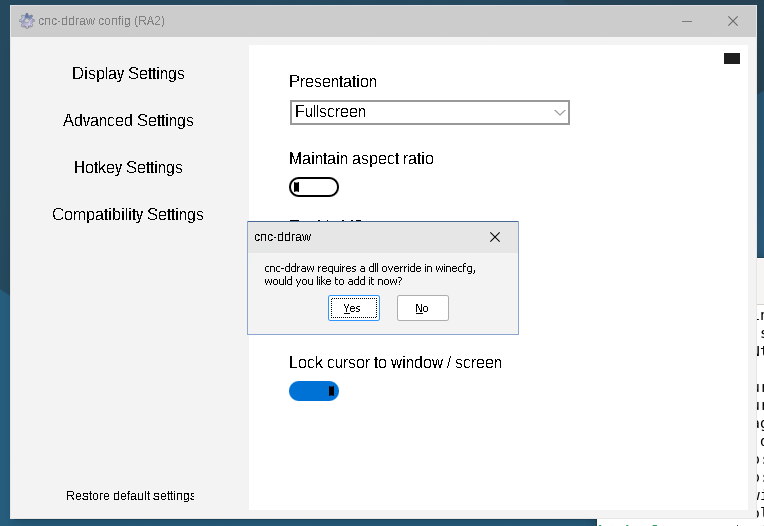 Debian 13 Gnome on Virtual Box running CNC DDraw Config