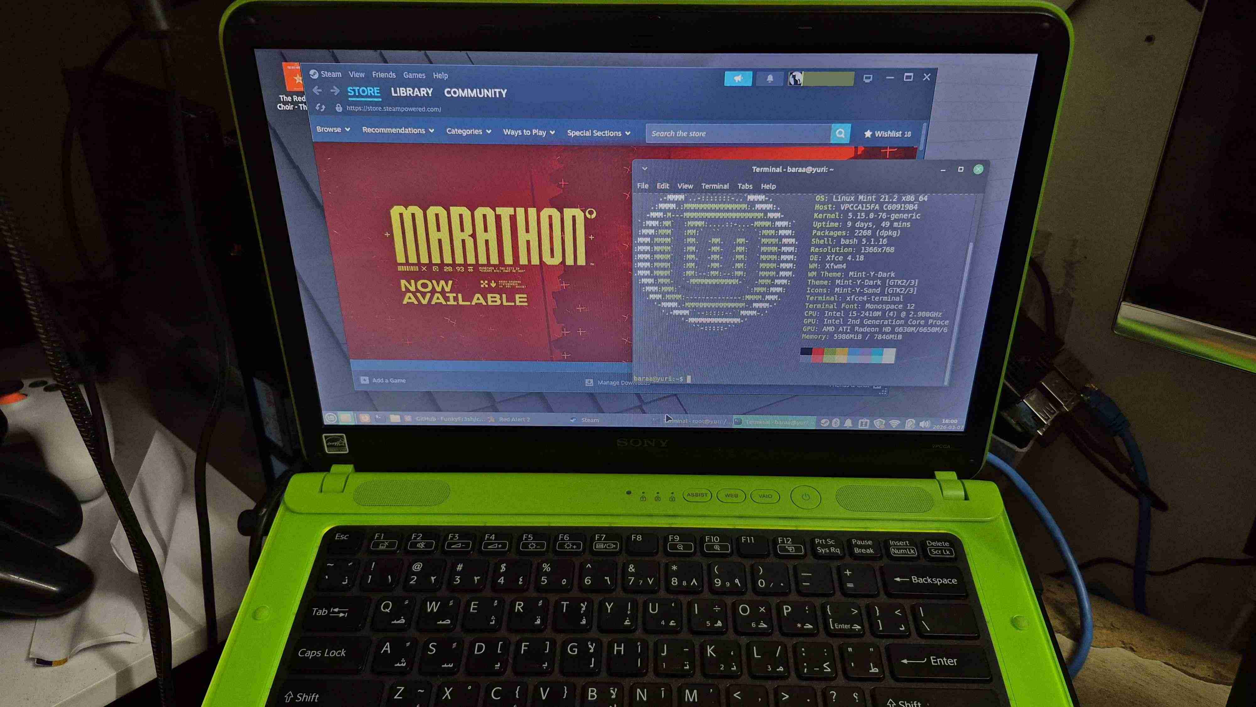 Sony Vaio Running Linux Mint